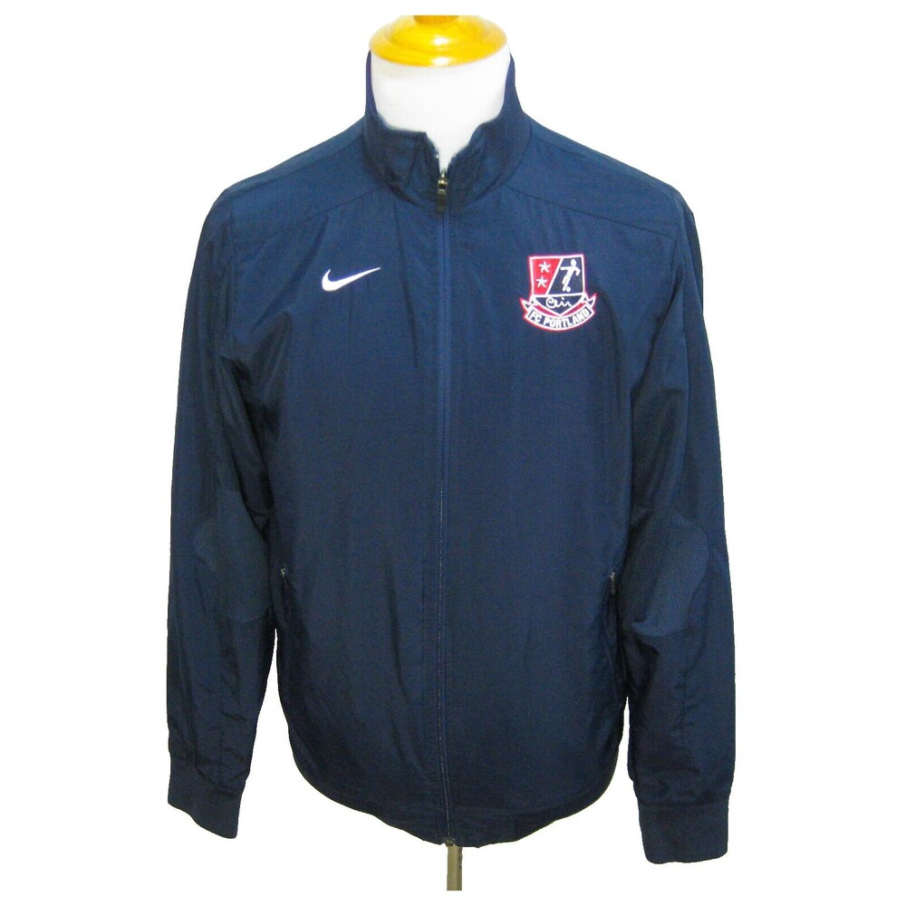 NIKE FC Portland Mens (Size Small) Blue Full Zip Dri-Fit Windbreaker Jacket Coat